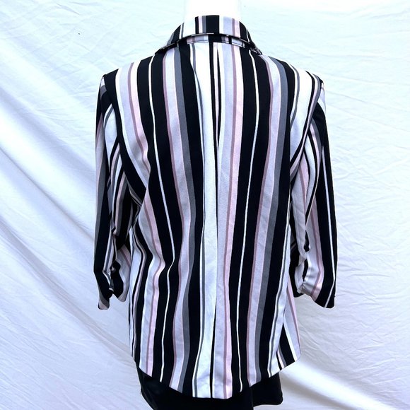 Pink, Black, White, and Grey Striped Blazer - Picture 2 of 6